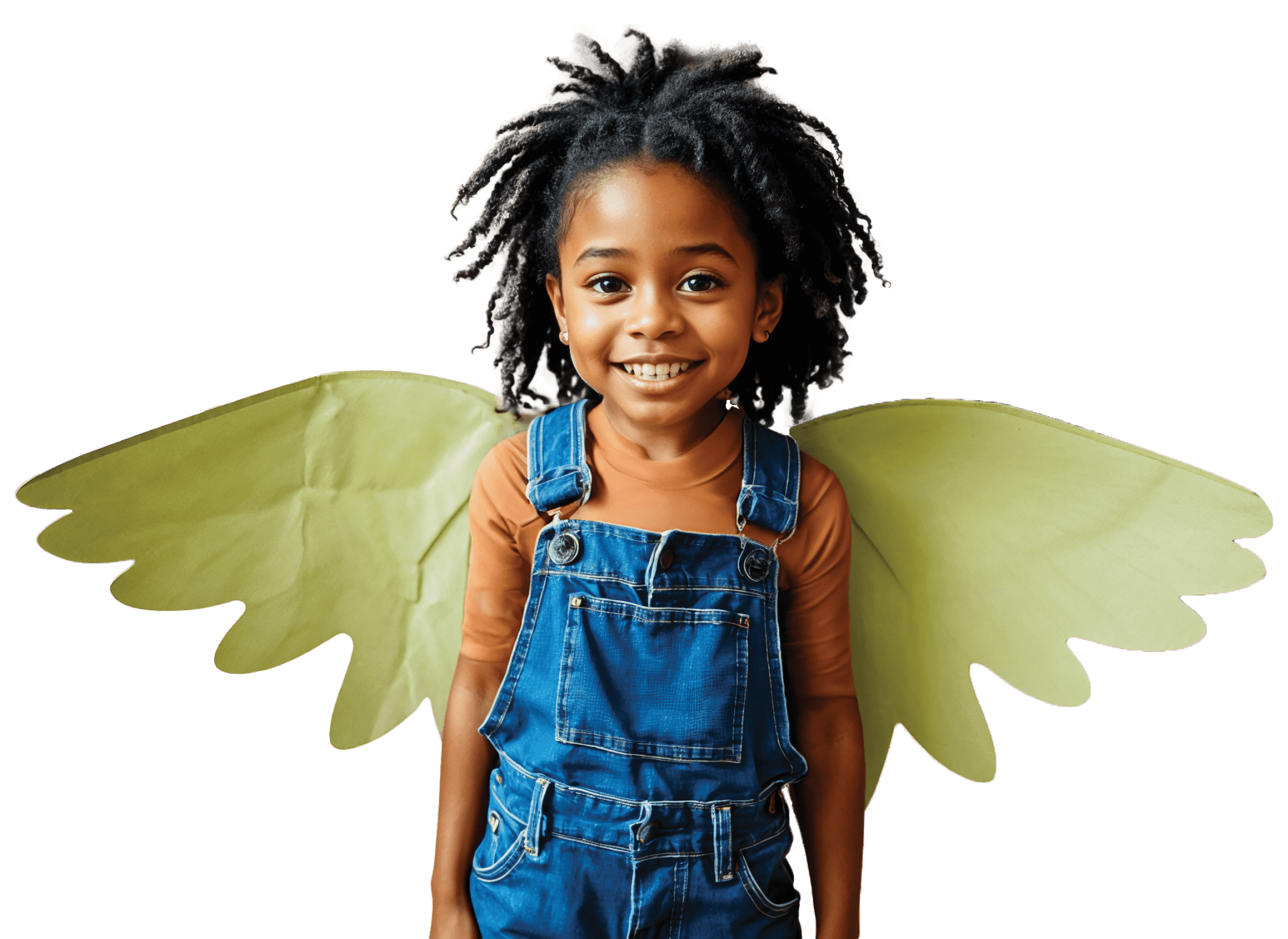 African girl with paper wings